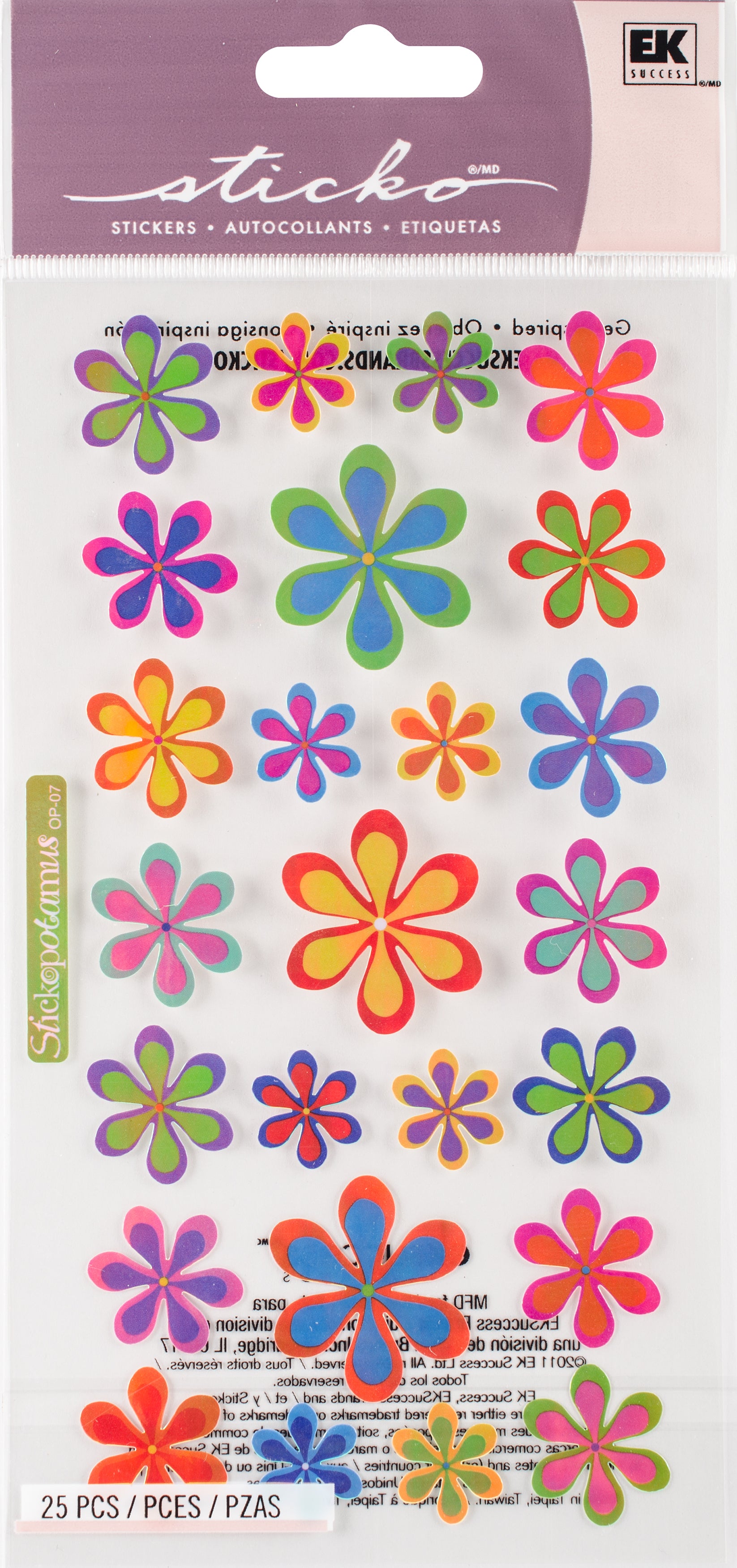 Sticko Stickers - Funky Flowers, 25pcs