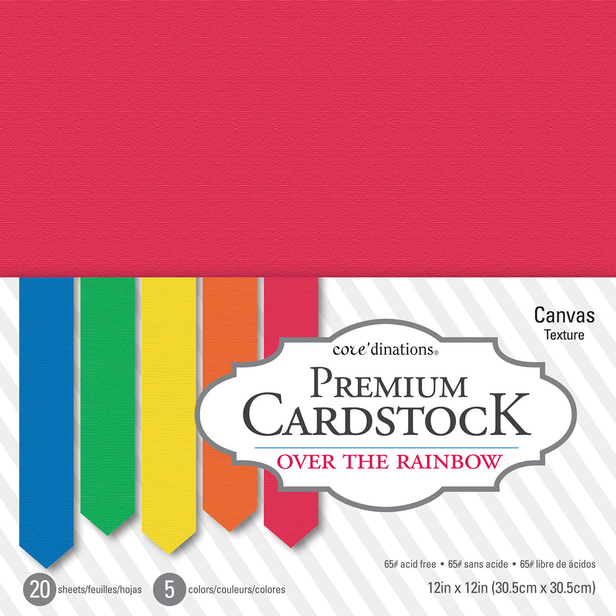 Core'dinations Value Pack Smooth Cardstock 12"X12" 20/Pkg-Over The Rainbow
