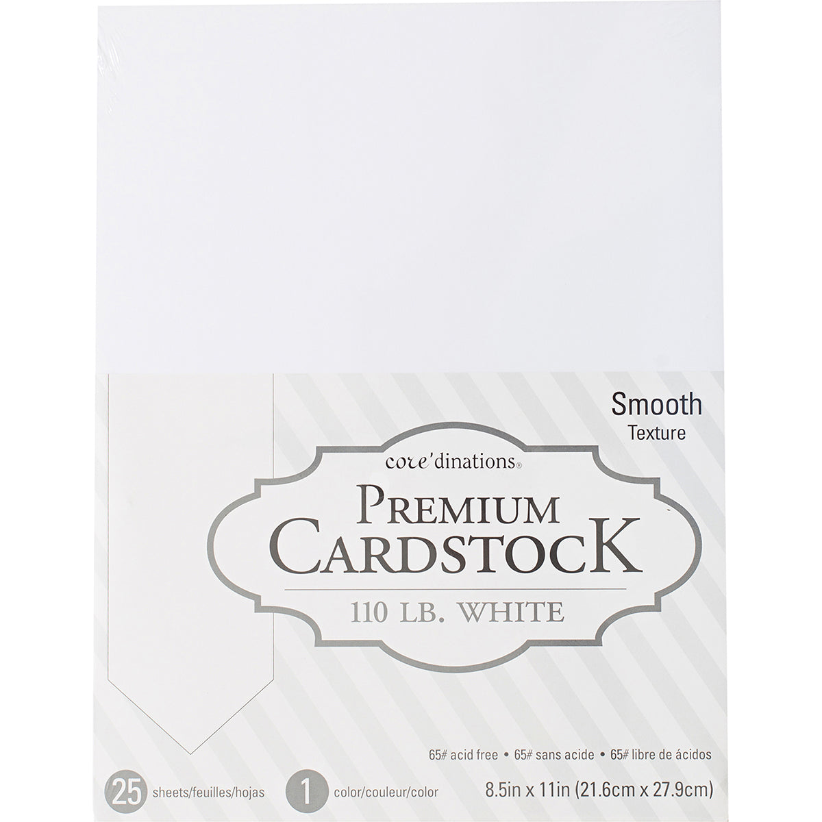 Core'dinations 110lb Smooth White 8.5x11" Cardstock Pack
