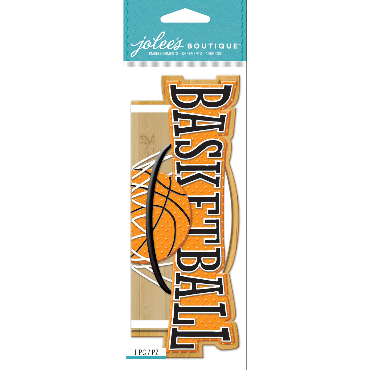Jolee's Boutique Title Waves Dimensional Stickers-Basketball