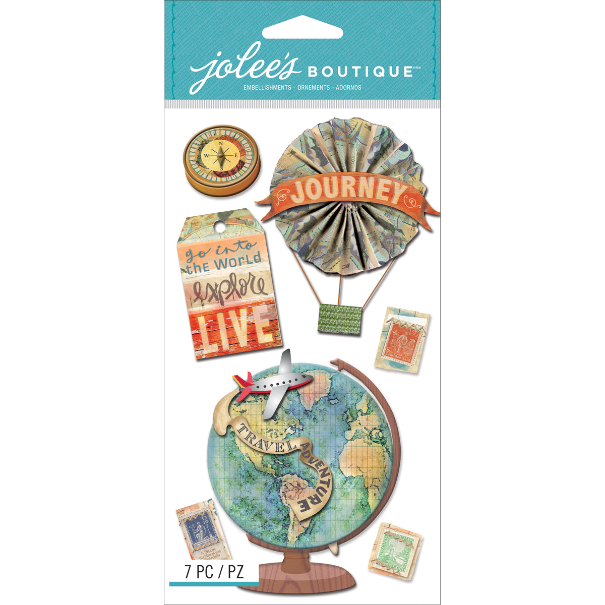 Jolee's Le Grande Dimensional Stickers-Map Medallions