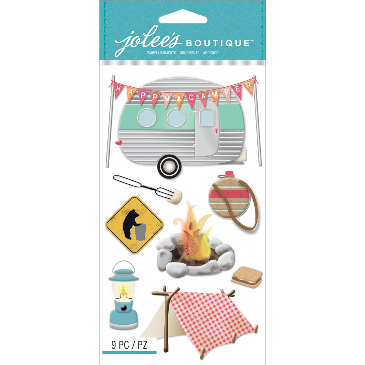 Jolee's Le Grande Dimensional Stickers-Camping