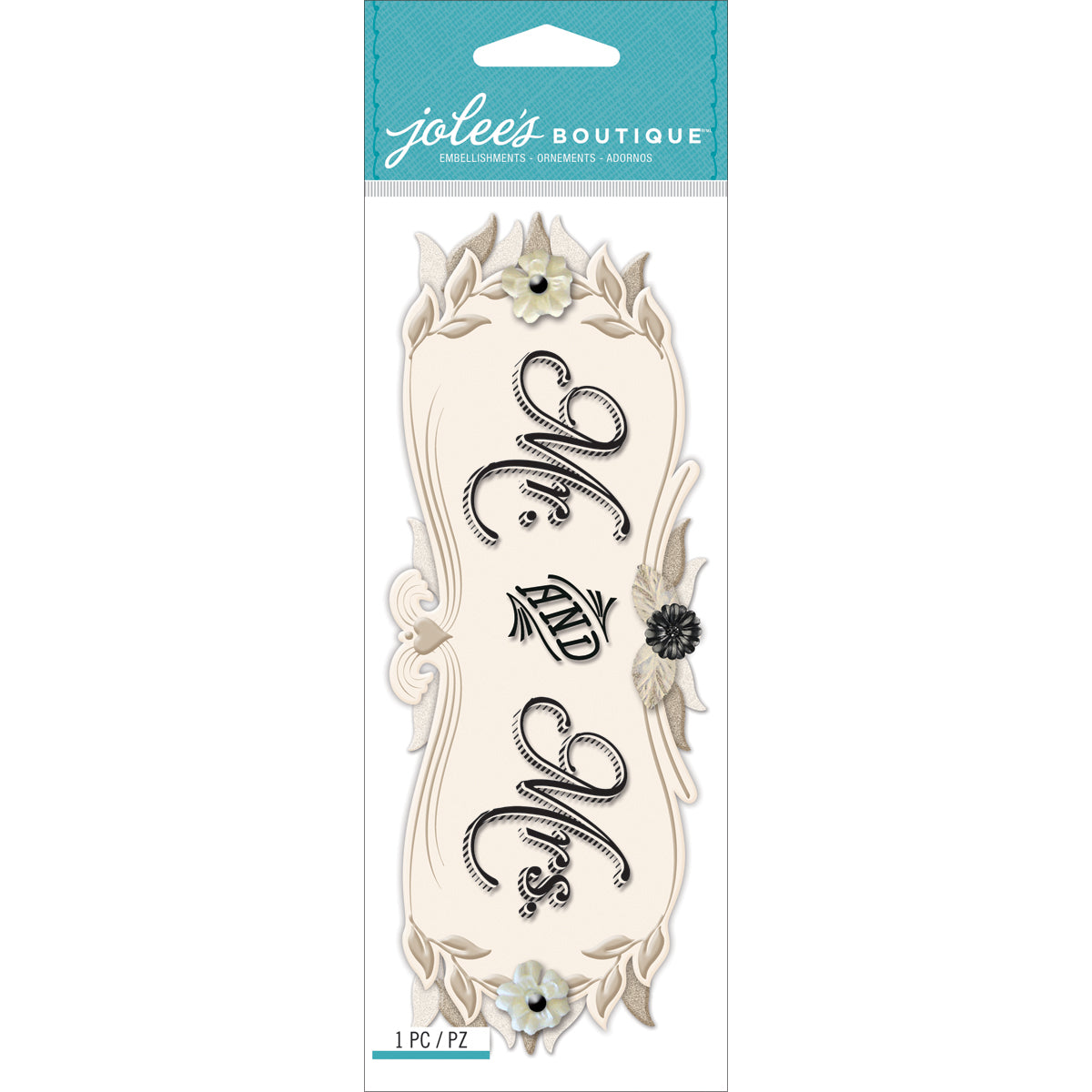 Jolee's Boutique Title Waves Dimensional Stickers-Mr. & Mrs.