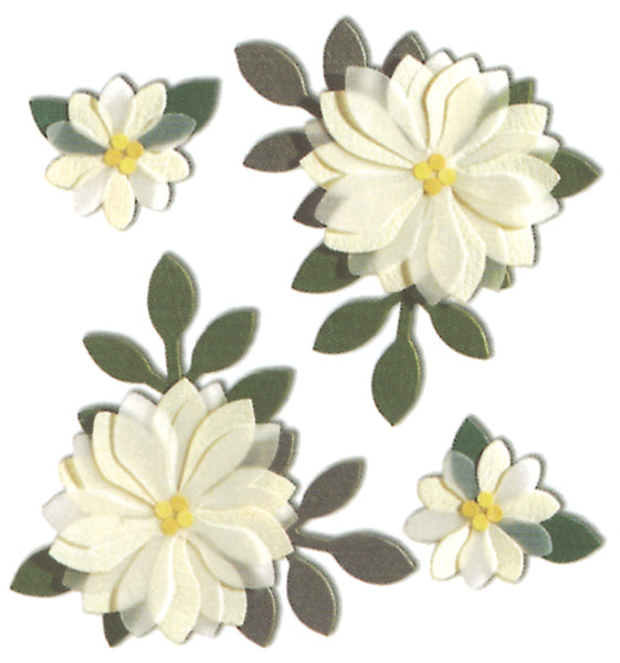 Jolee's Boutique Dimensional Stickers-Vanilla Flowers