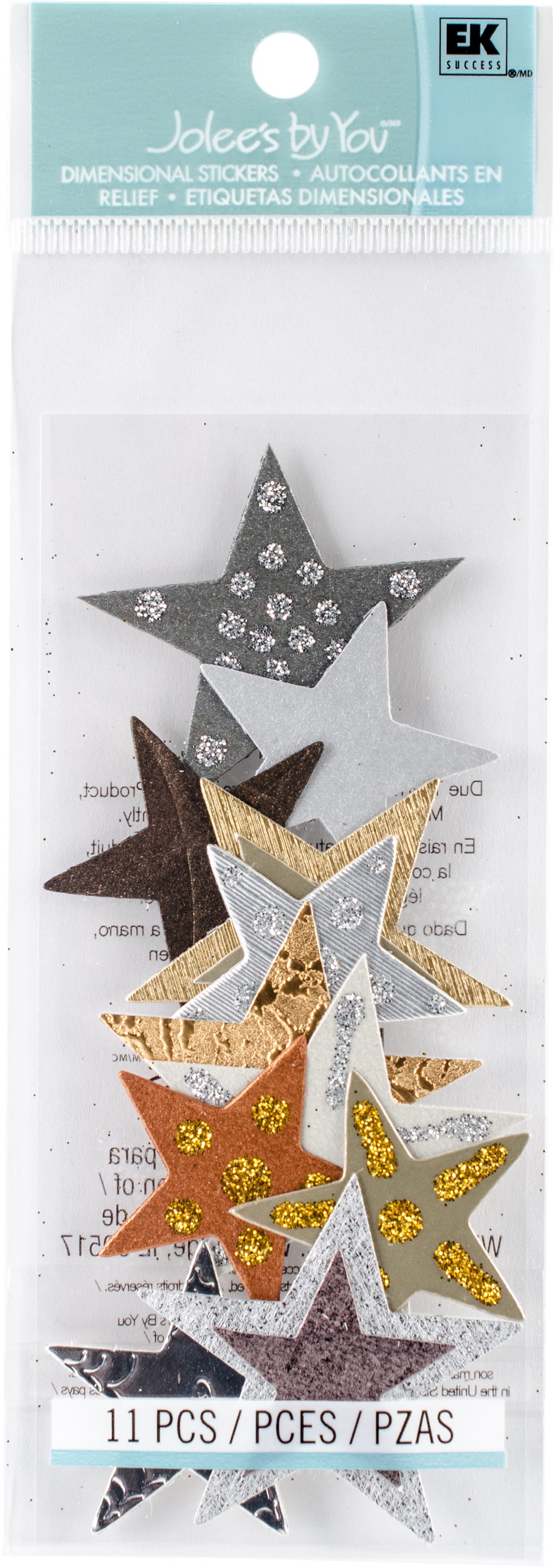 Jolee's By You Dimensional Stickers-Gold & Brown Stars