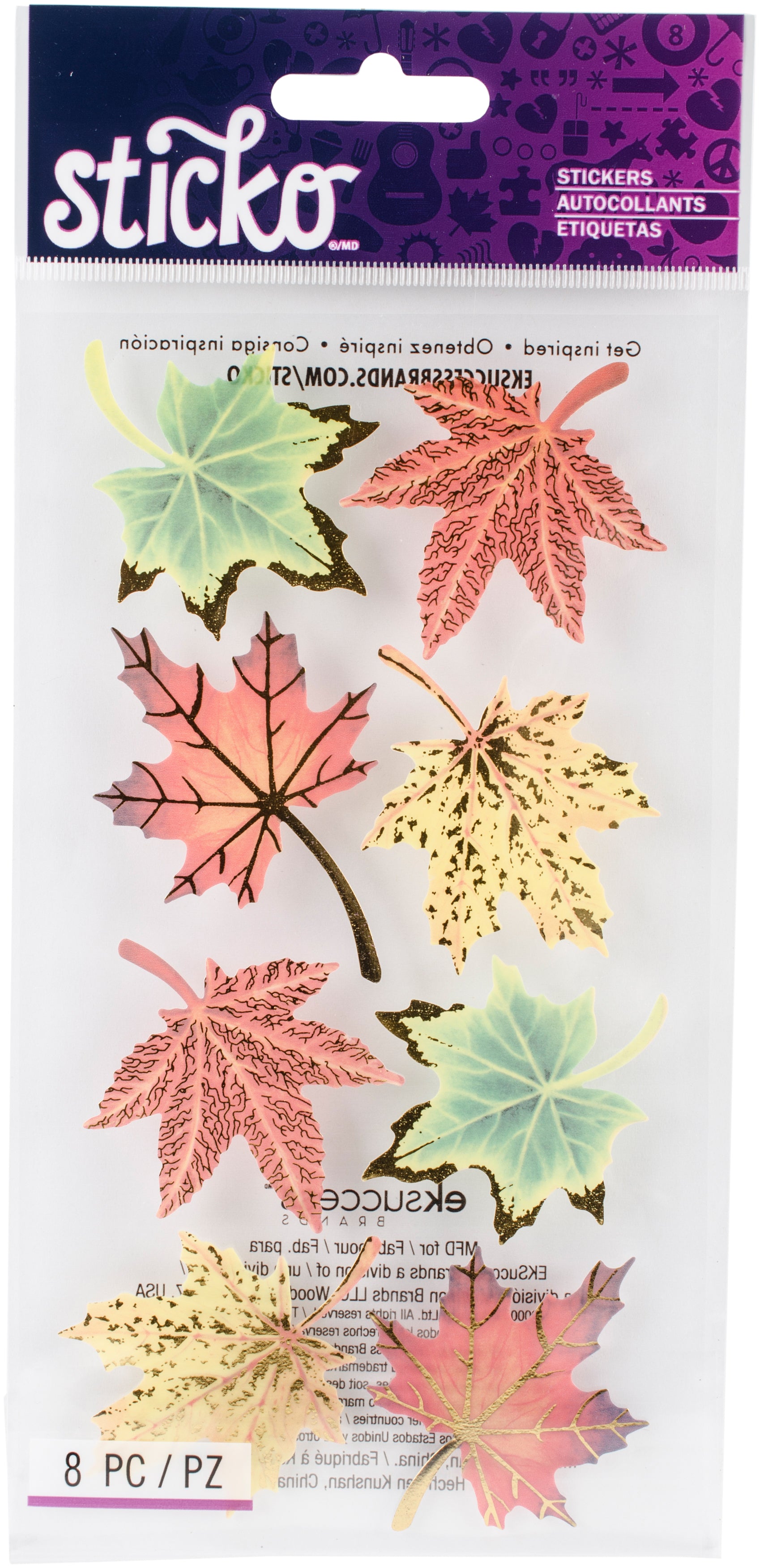 Sticko Vellum Stickers-Maple Leaves – American Crafts