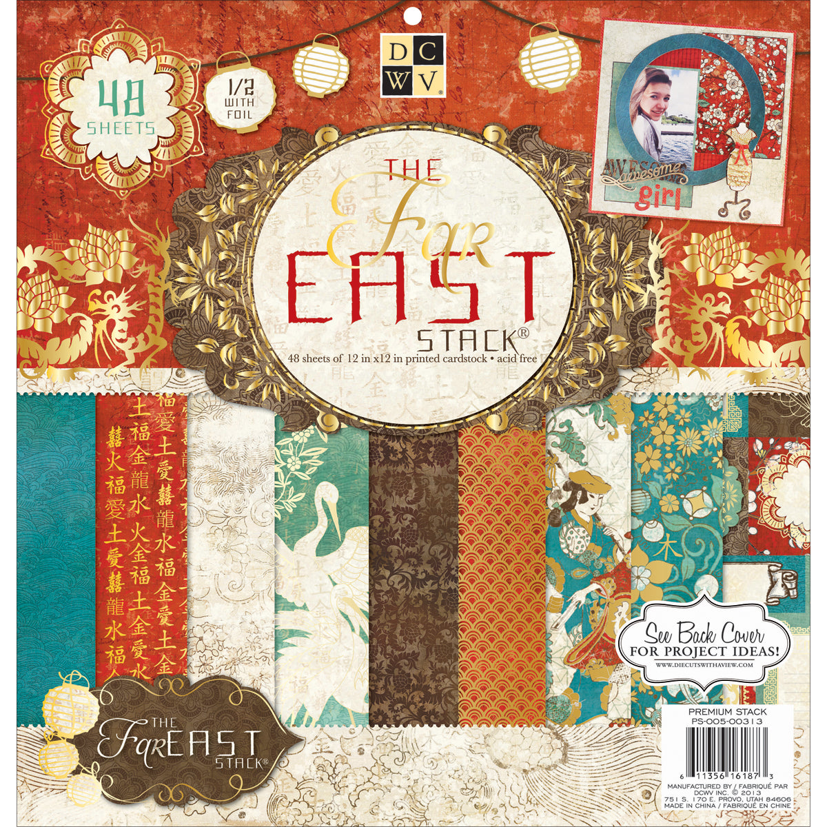 DCWV 12x12" Cardstock Stack - Far East 2, with Foil