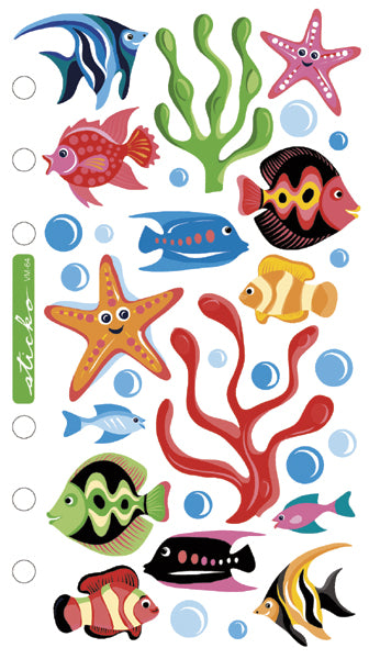 Sticko Vellum Stickers-Tropical Fish