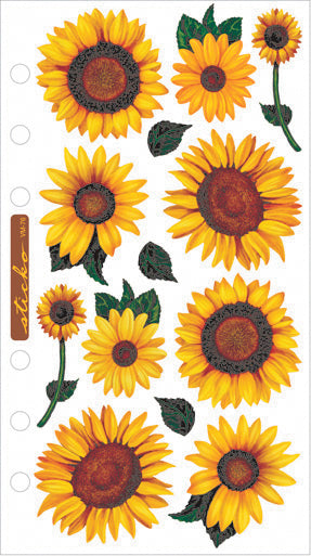 Sticko Vellum Stickers-Sunflowers