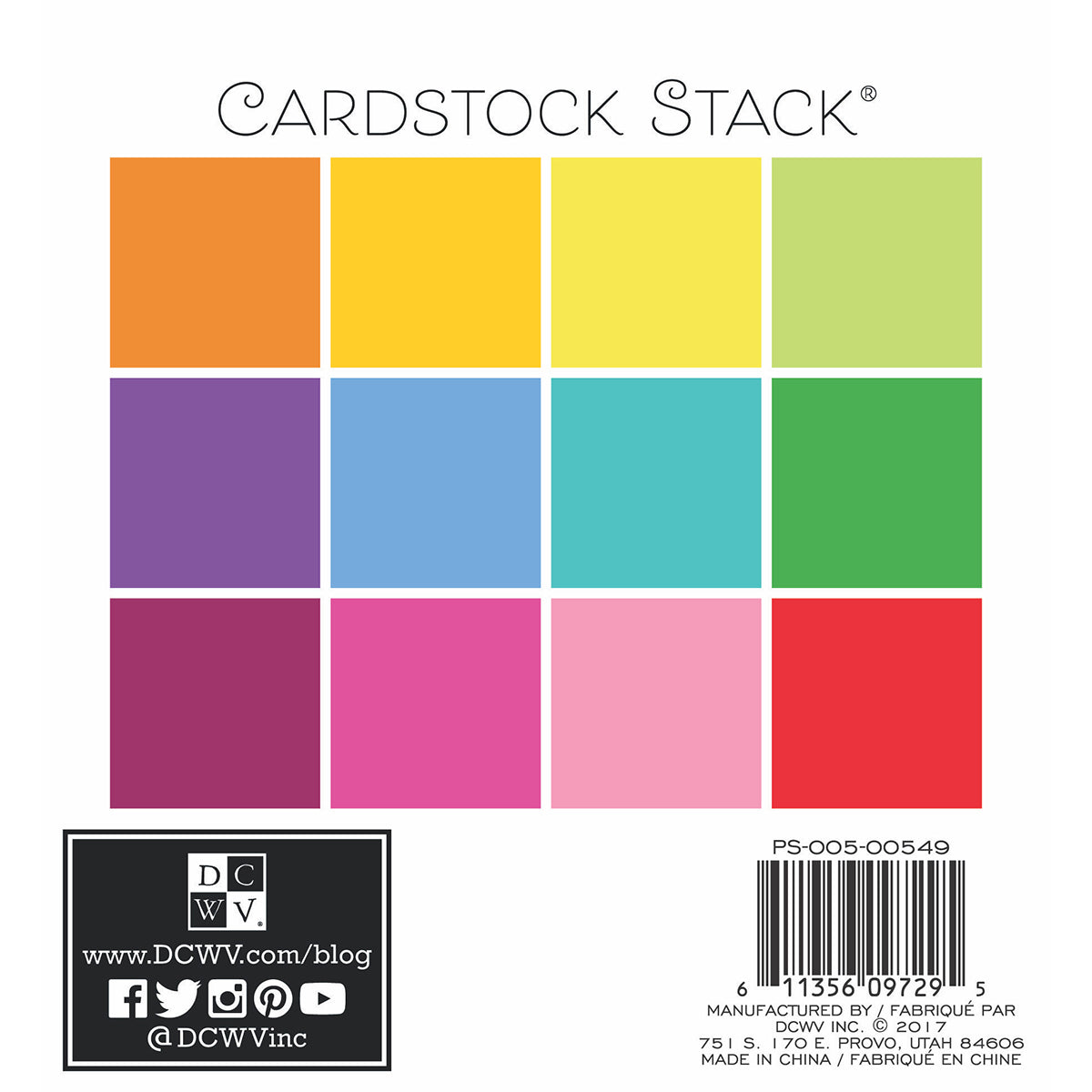DCWV 6x6" Cardstock Stack - Brights