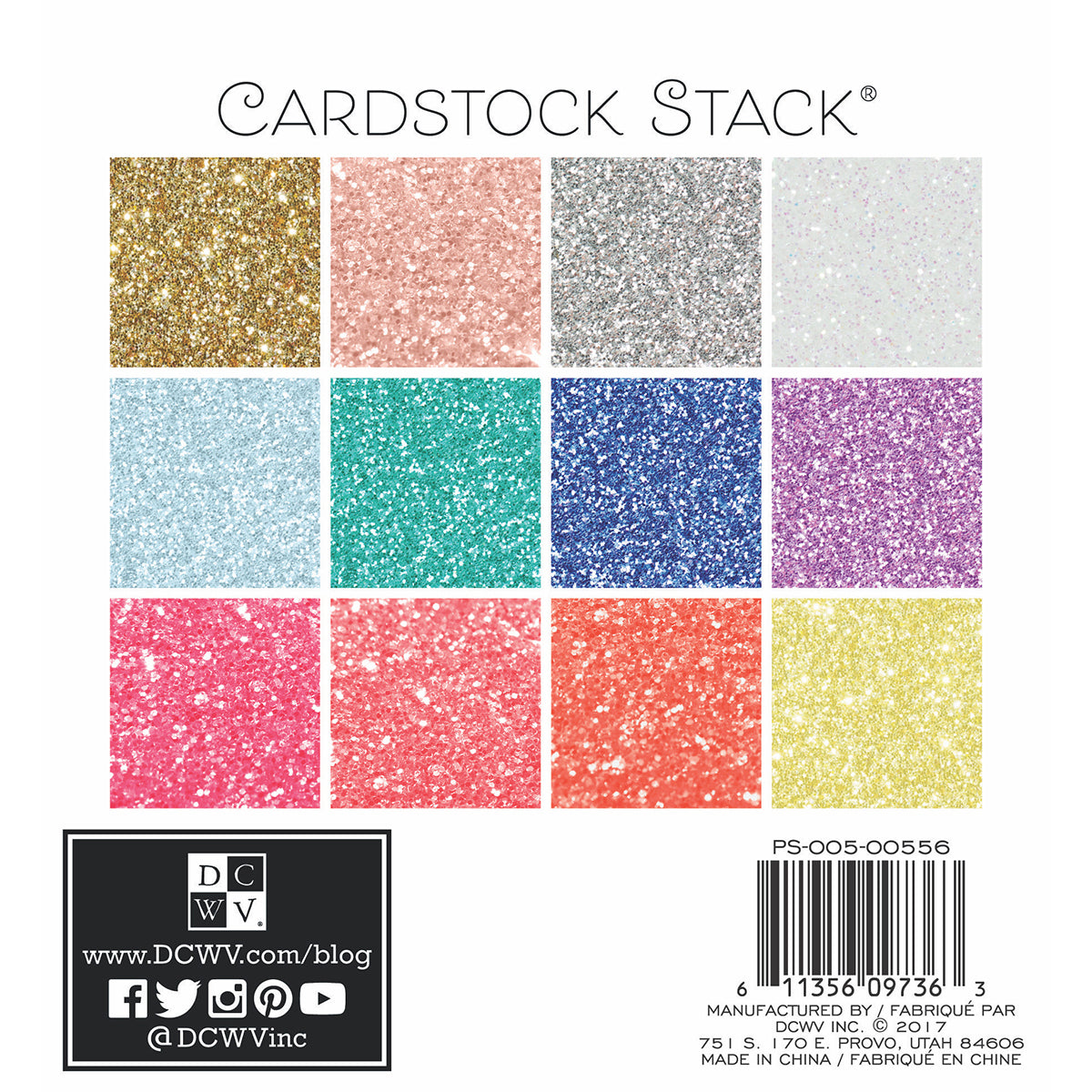 DCWV 6x6" Cardstock Stack - Glitter