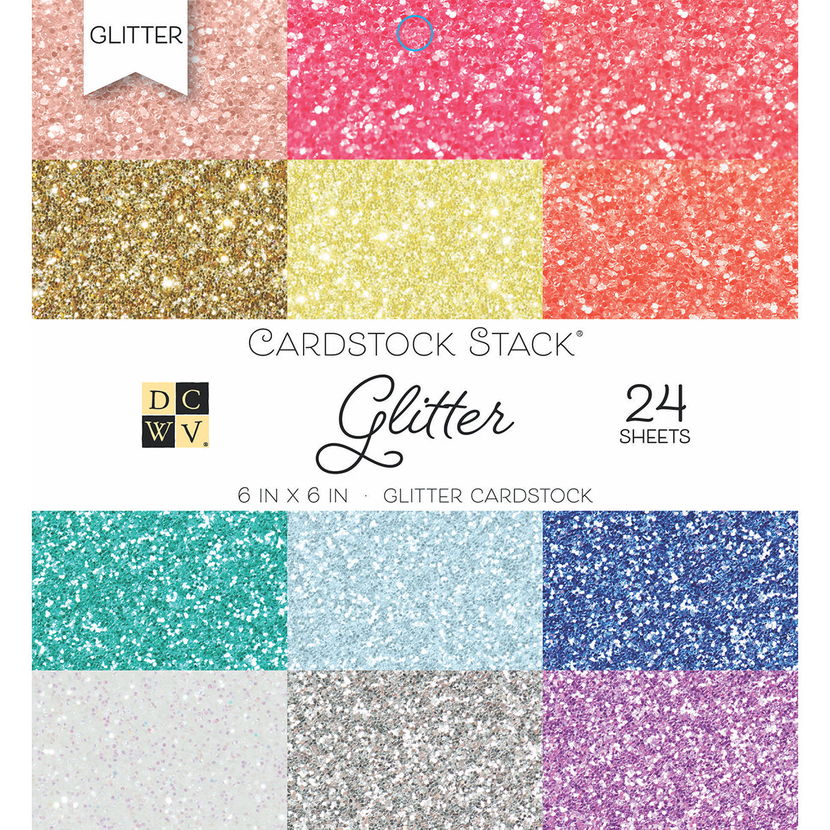 DCWV 6x6" Cardstock Stack - Glitter