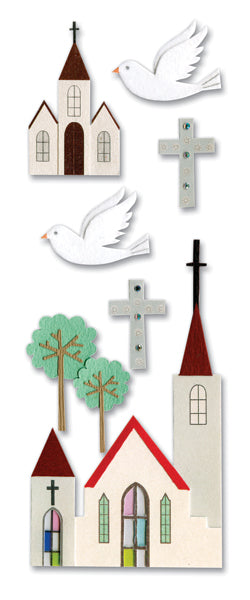 Touch Of Jolee's Dimensional Stickers-Church