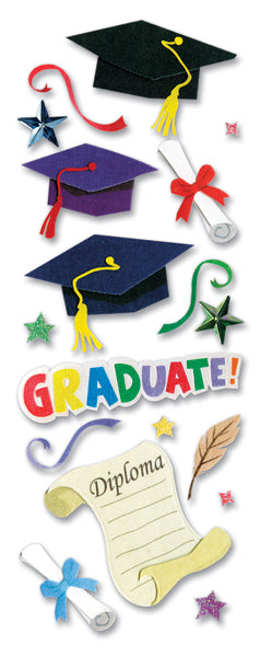 Touch Of Jolee's Dimensional Stickers-Graduation