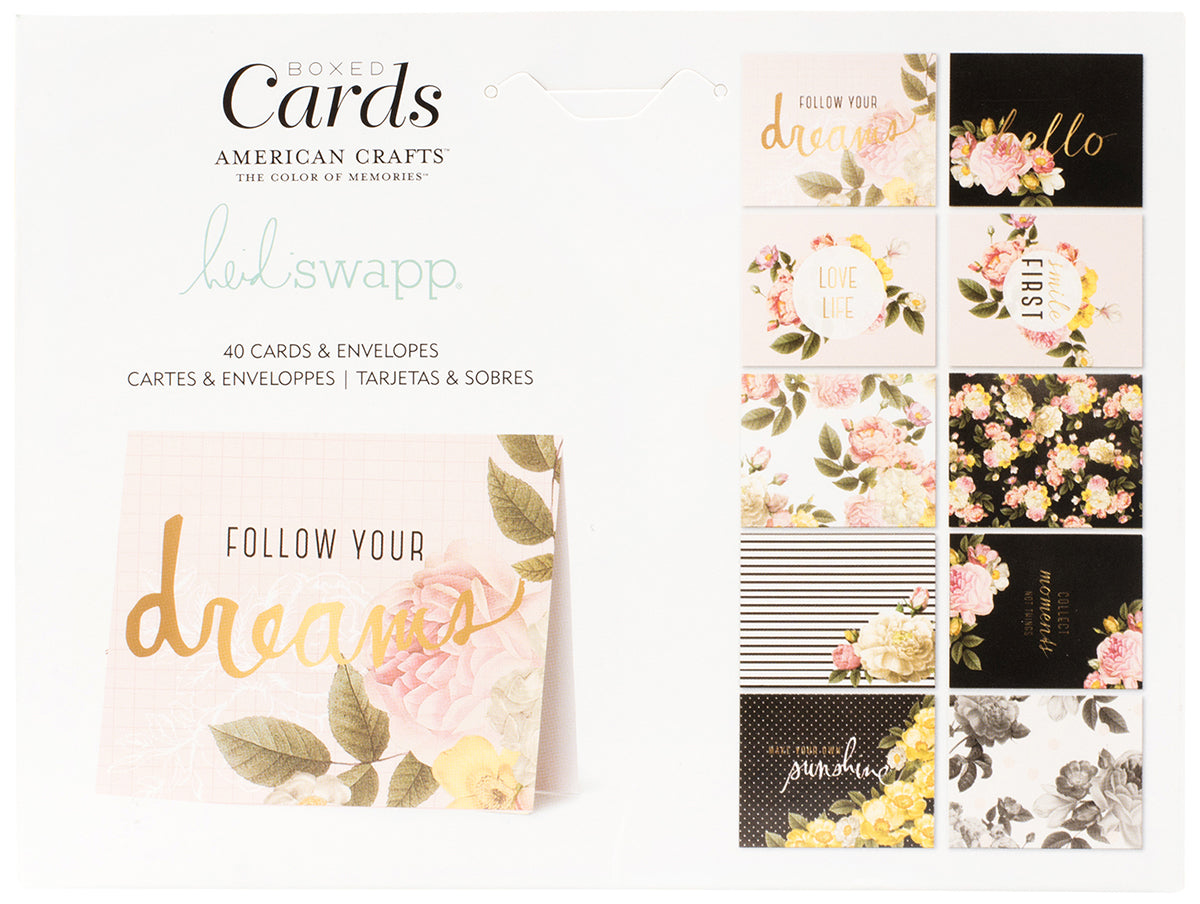 Heidi Swapp A2 Cards W/Envelopes (4.375"X5.75") 40/Box-Floral