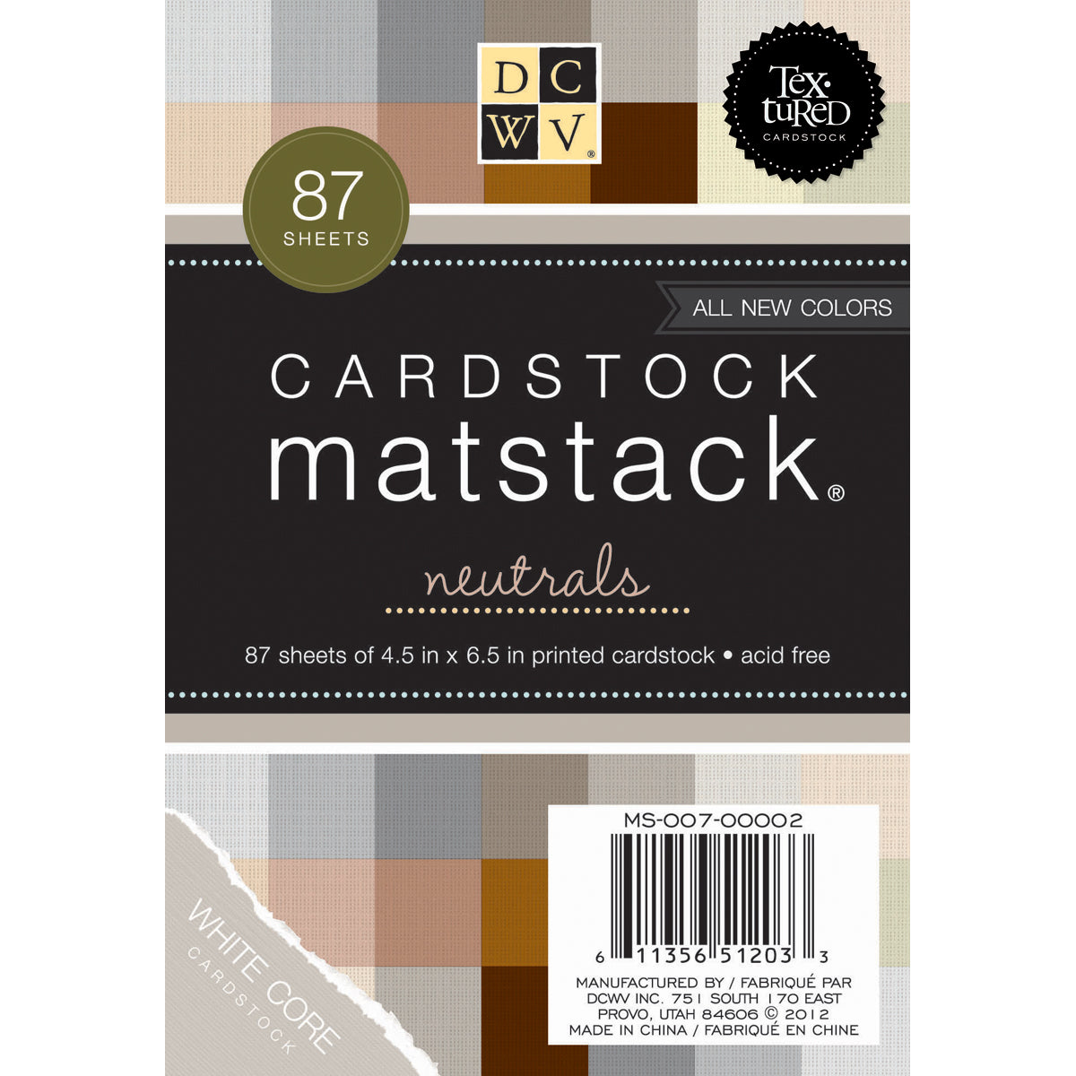 DCWV 4.5x6.5" Mat Stack - Neutrals with White Core