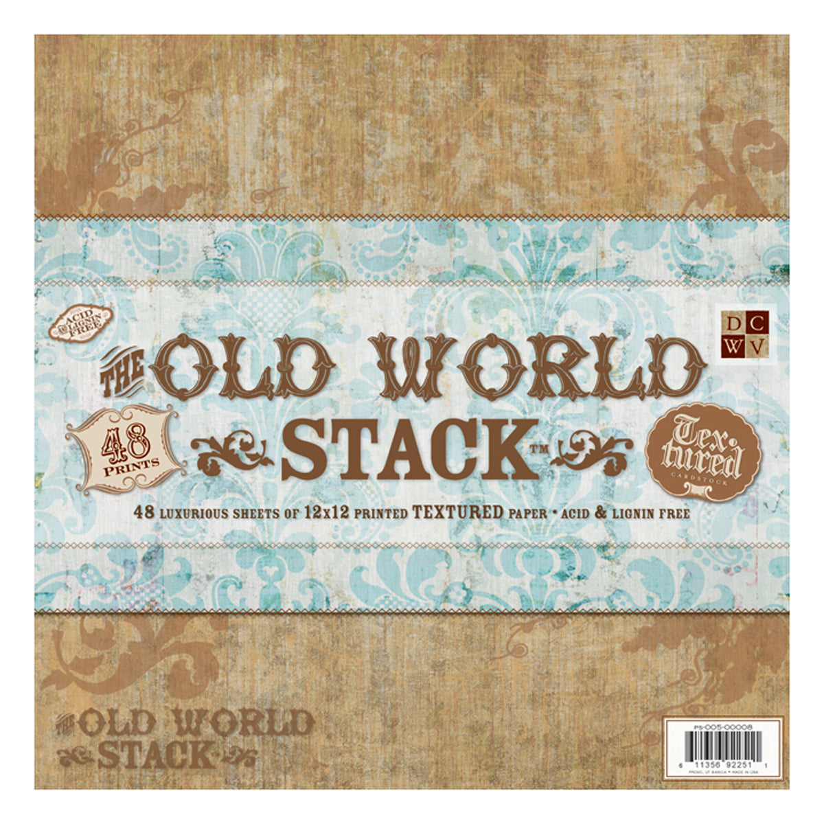 DCWV Single-Sided Cardstock Stack 12"X12" 48/Pkg-Old World, 24 Designs/2 Each