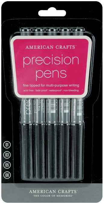 American Crafts Precision Black Pens - 5 Pack