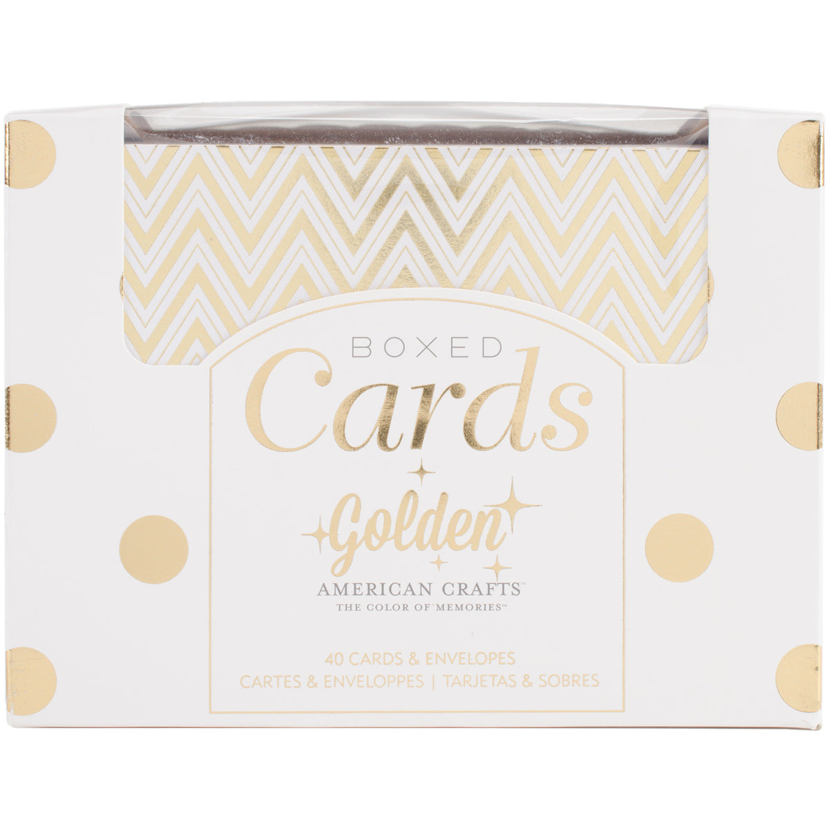 American Crafts A2 Cards W/Envelopes (4.375"X5.75") 40/Box-Golden - Gold Foil