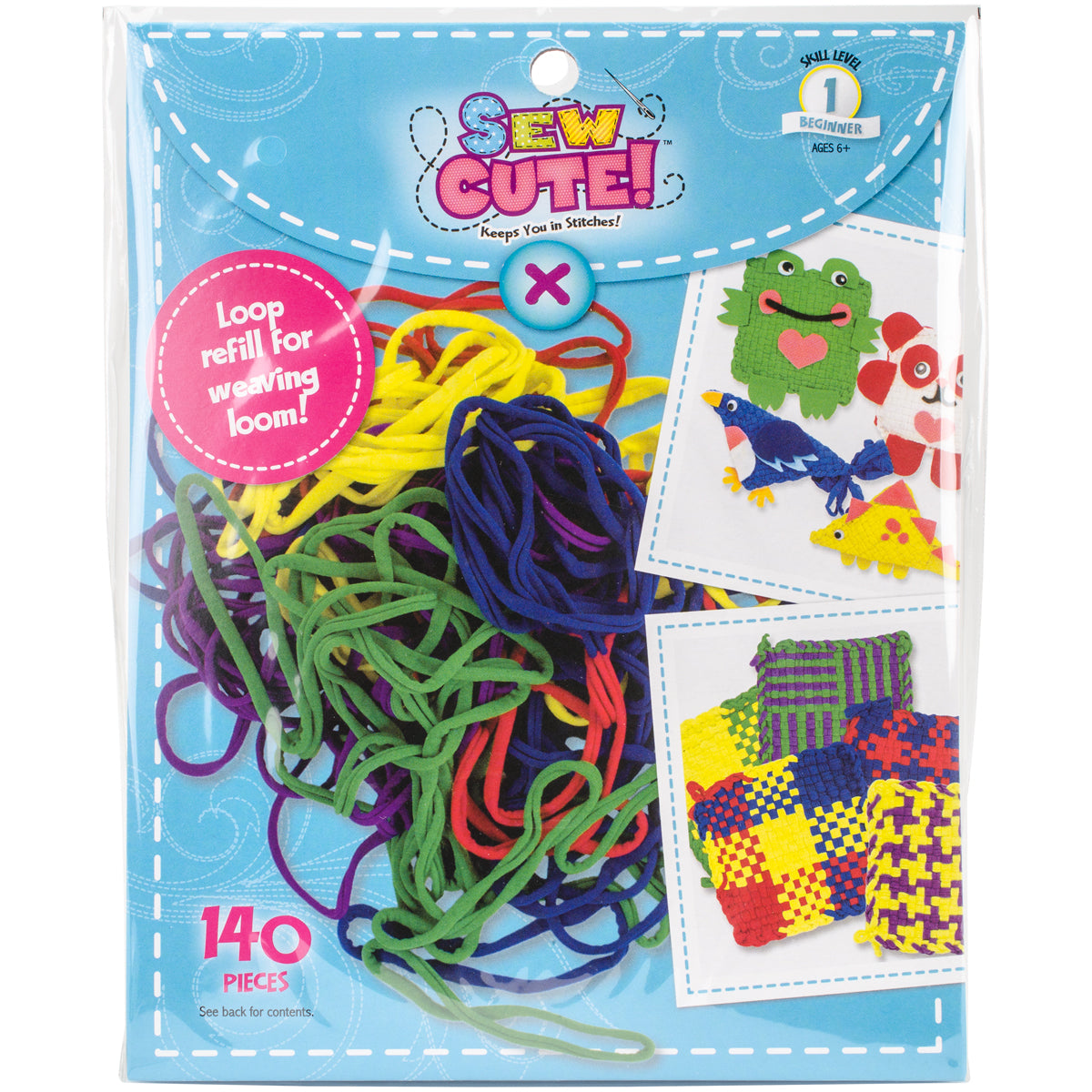 Colorbok Sew Cute! Loom Loop Refill Kit-Primary