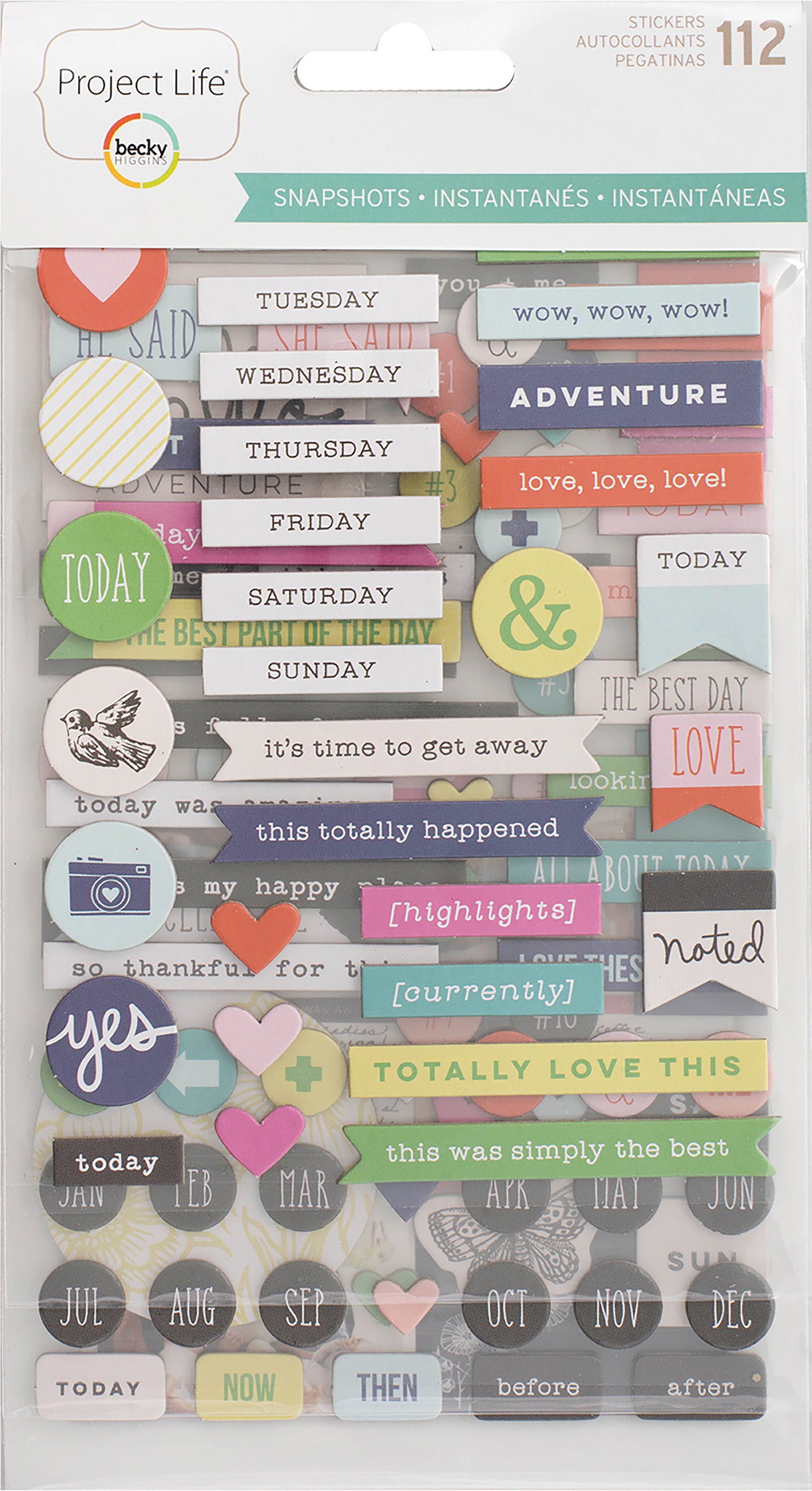 Project Life Chipboard Stickers-Snapshots