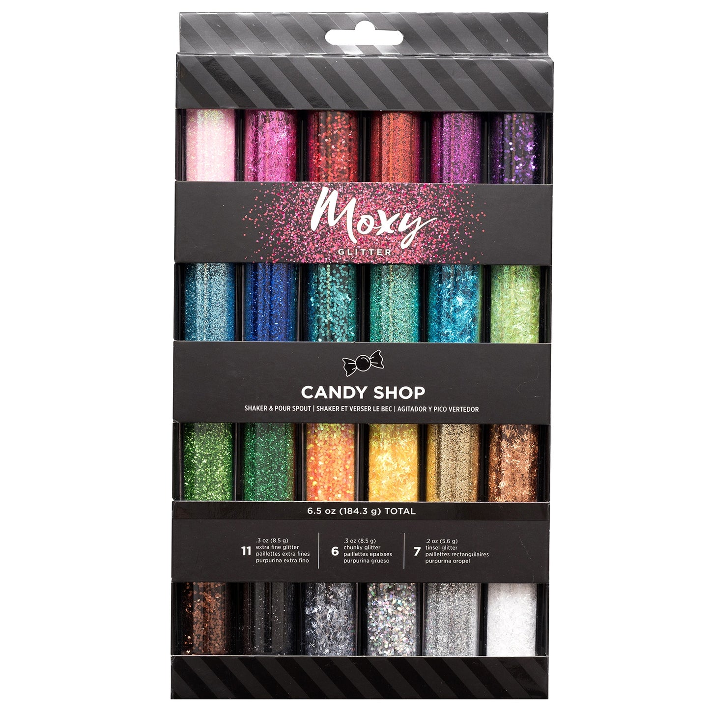 Moxy Tinsel & Extra Fine Glitter 24/Pkg-Candy Shop