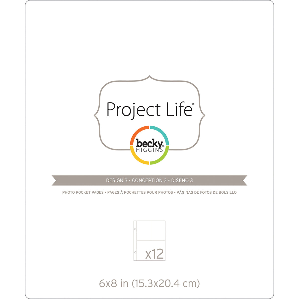 Project Life Photo Pocket Pages 6"X8" 12/Pkg-Design 3