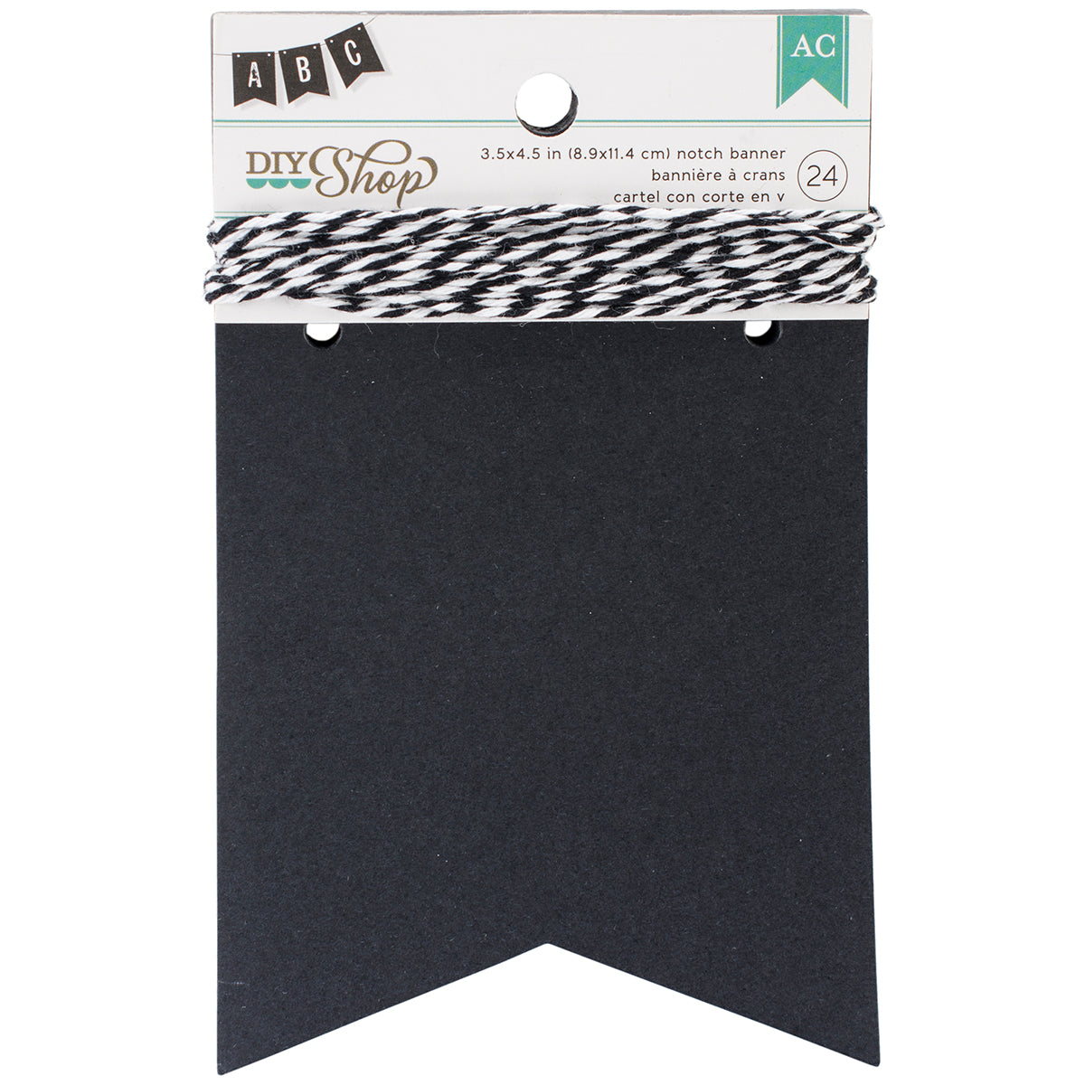 DIY Shop Banner Kit 24/Pkg-Chalkboard Notch, 3.5"X4.5"