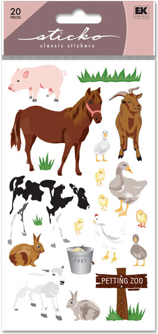 Sticko Stickers - Petting Zoo, 20pcs
