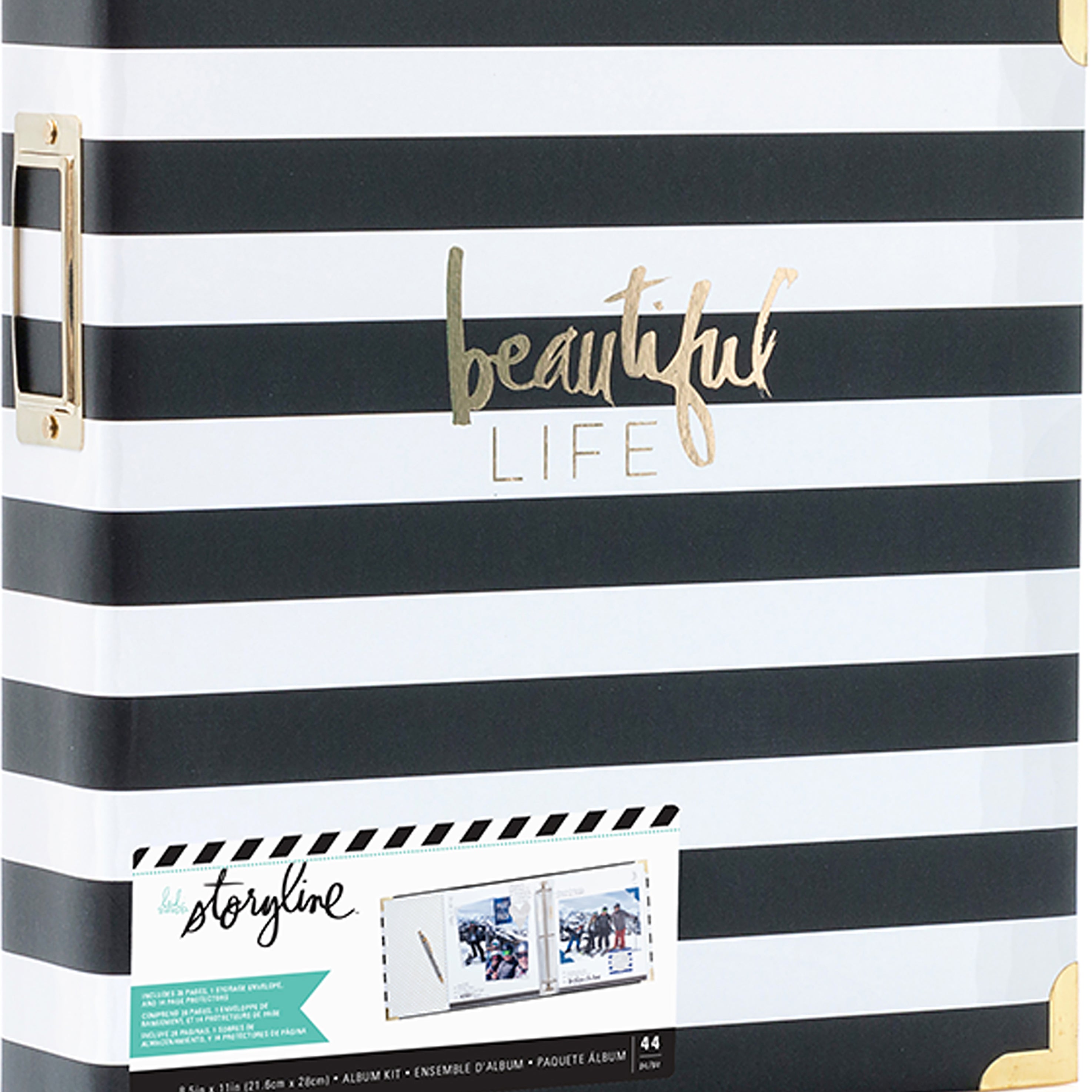 Heidi Swapp Storyline2 8.5x11" D-Ring Album - Black Stripe
