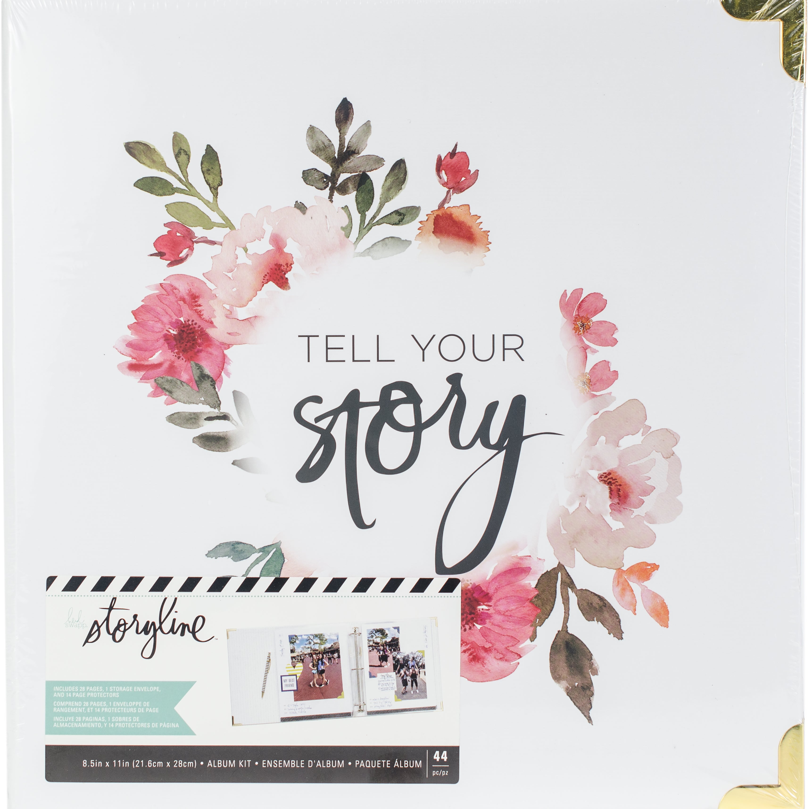 Heidi Swapp Storyline2 8.5x11" D-Ring Album - White Floral