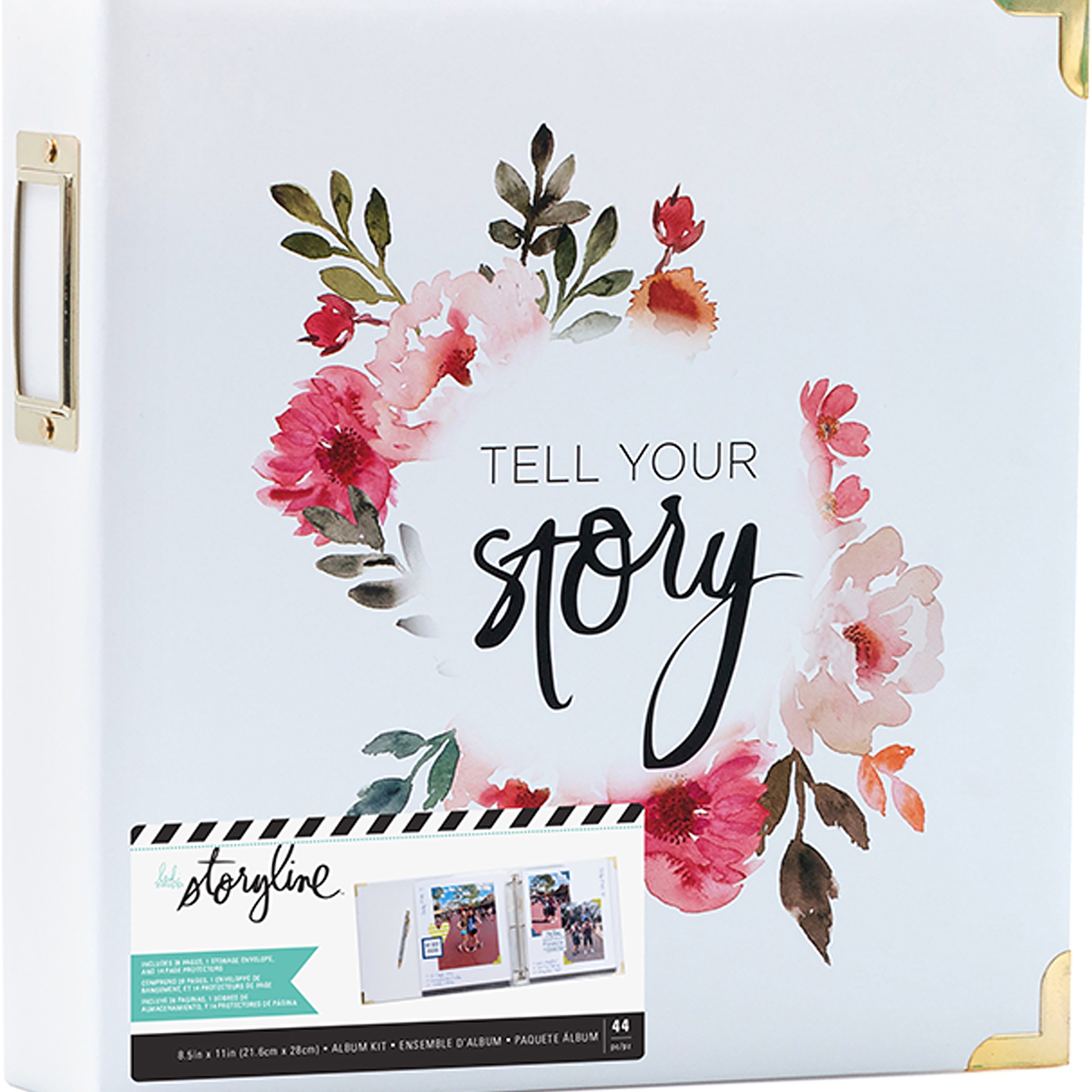 Heidi Swapp Storyline2 8.5x11" D-Ring Album - White Floral