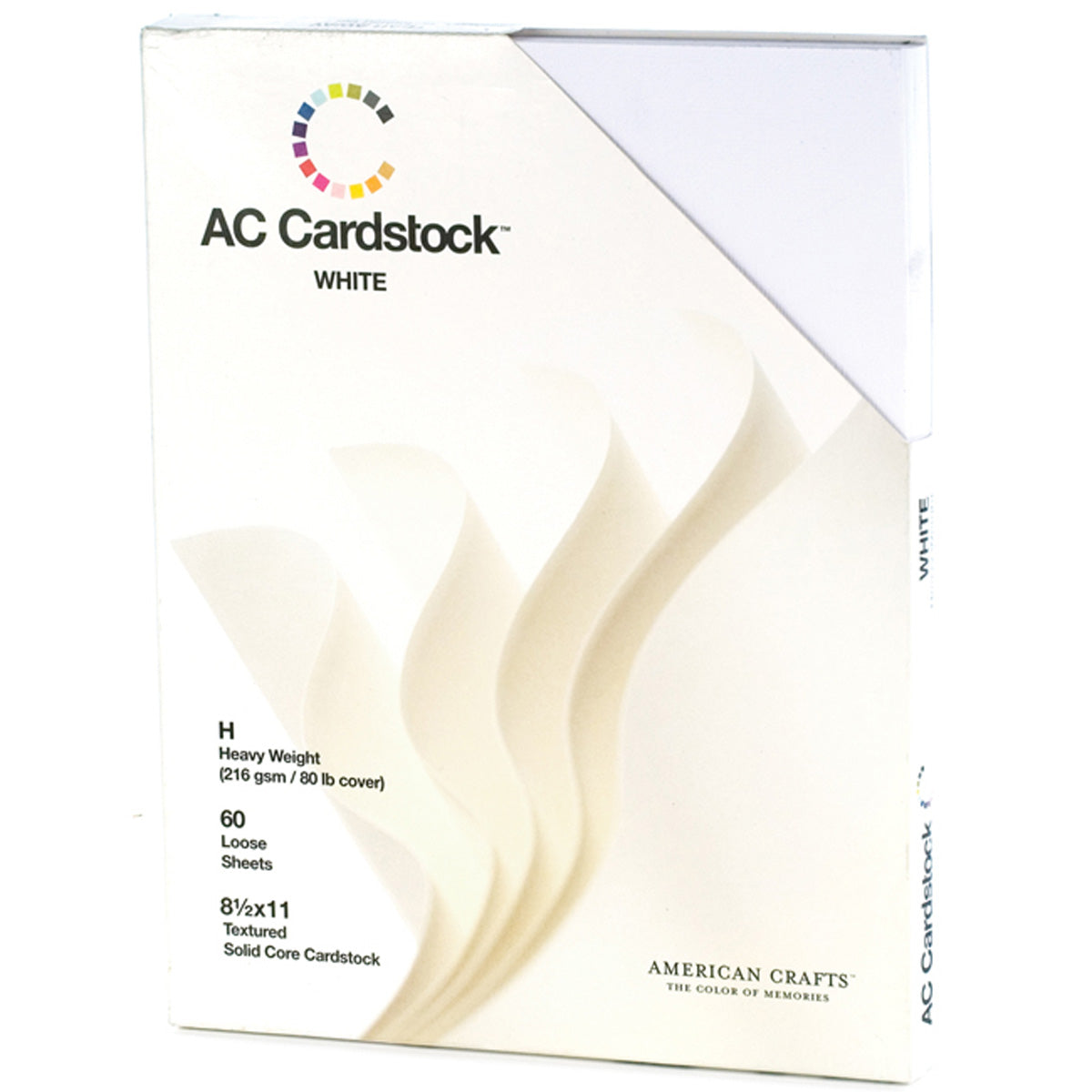 American Crafts Textured Cardstock Pack 8.5"X11" 60/Pkg-Solid White