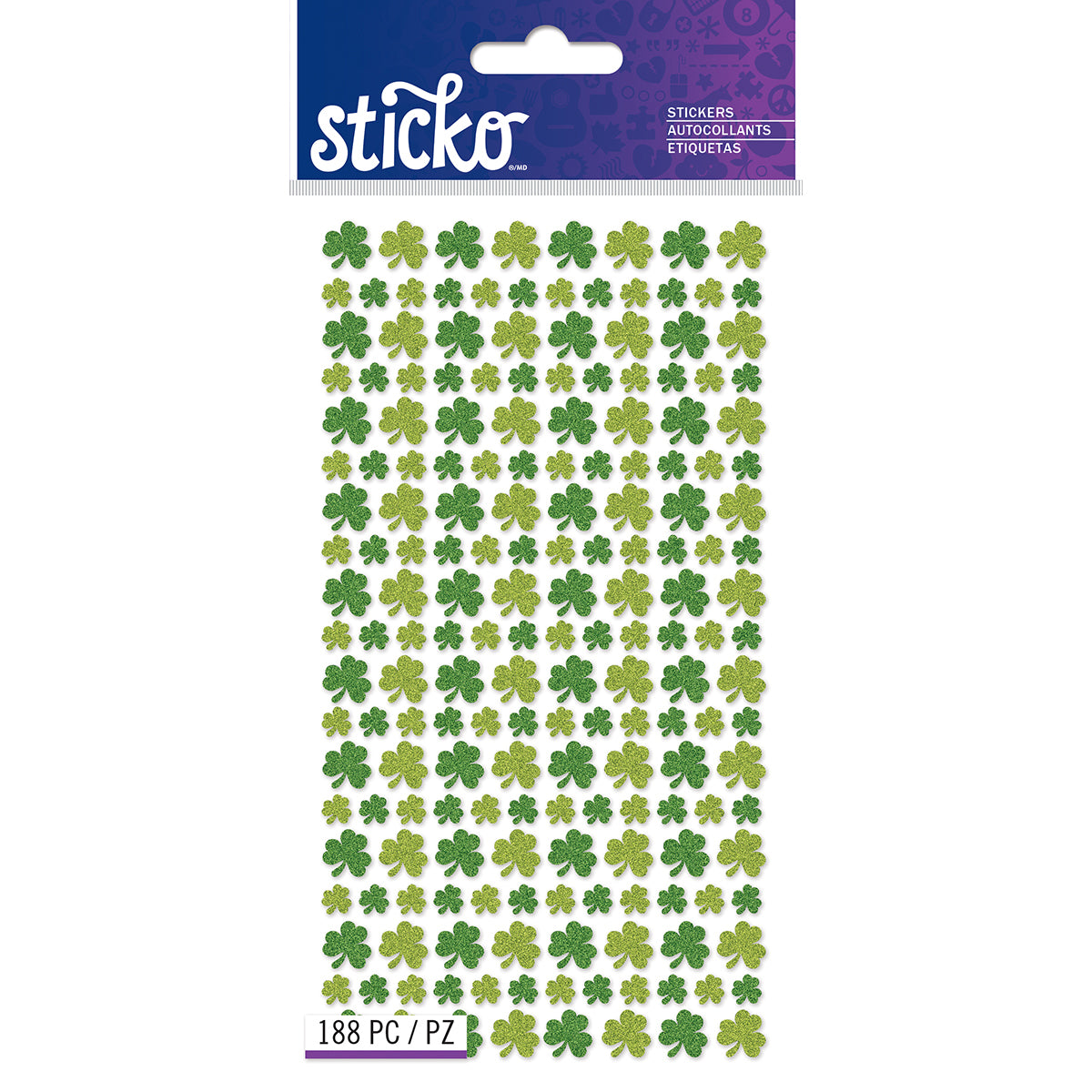 Sticko Stickers-Glitter Shamrocks
