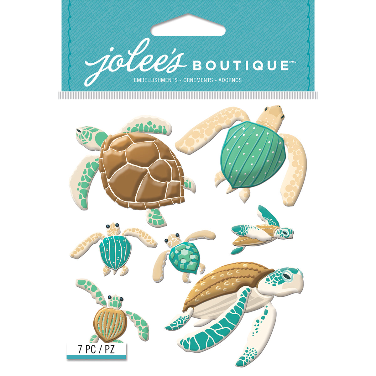 Jolee's Boutique Dimensional Stickers-Sea Turtles