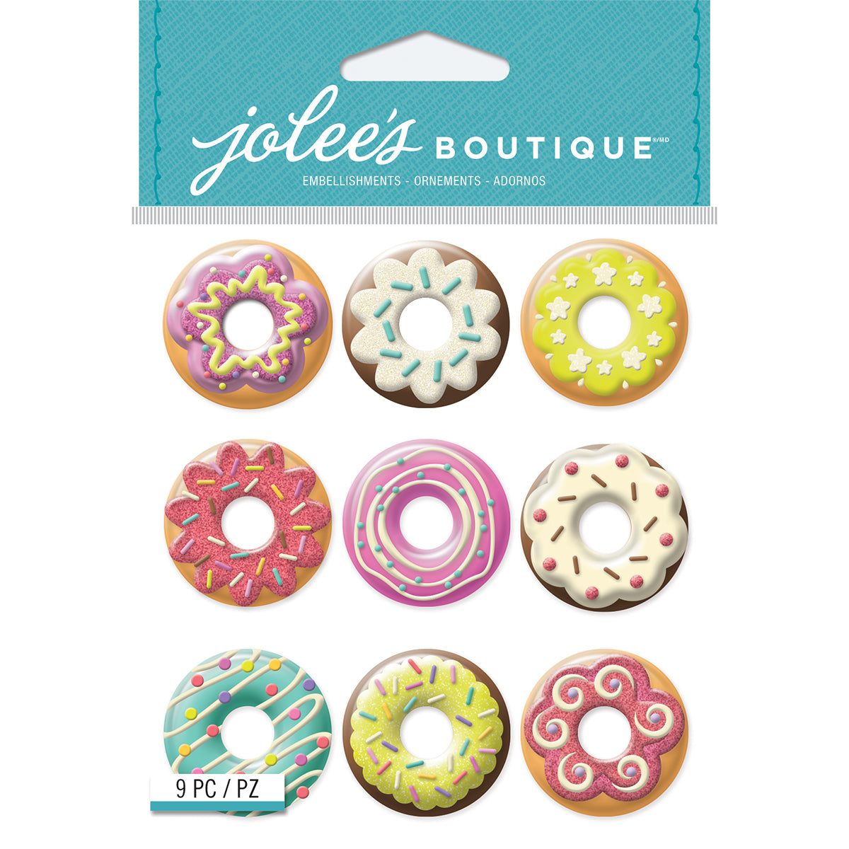 Jolee's Boutique Dimensional Stickers - Donuts, 9pcs