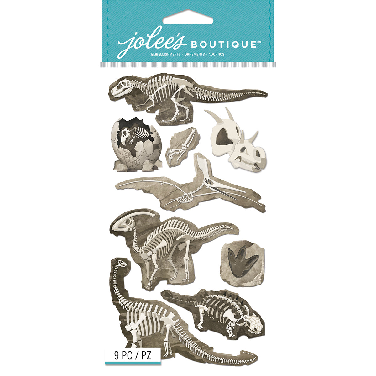Jolee's Le Grande Dimensional Stickers-Dinosaur Skeletons Bones
