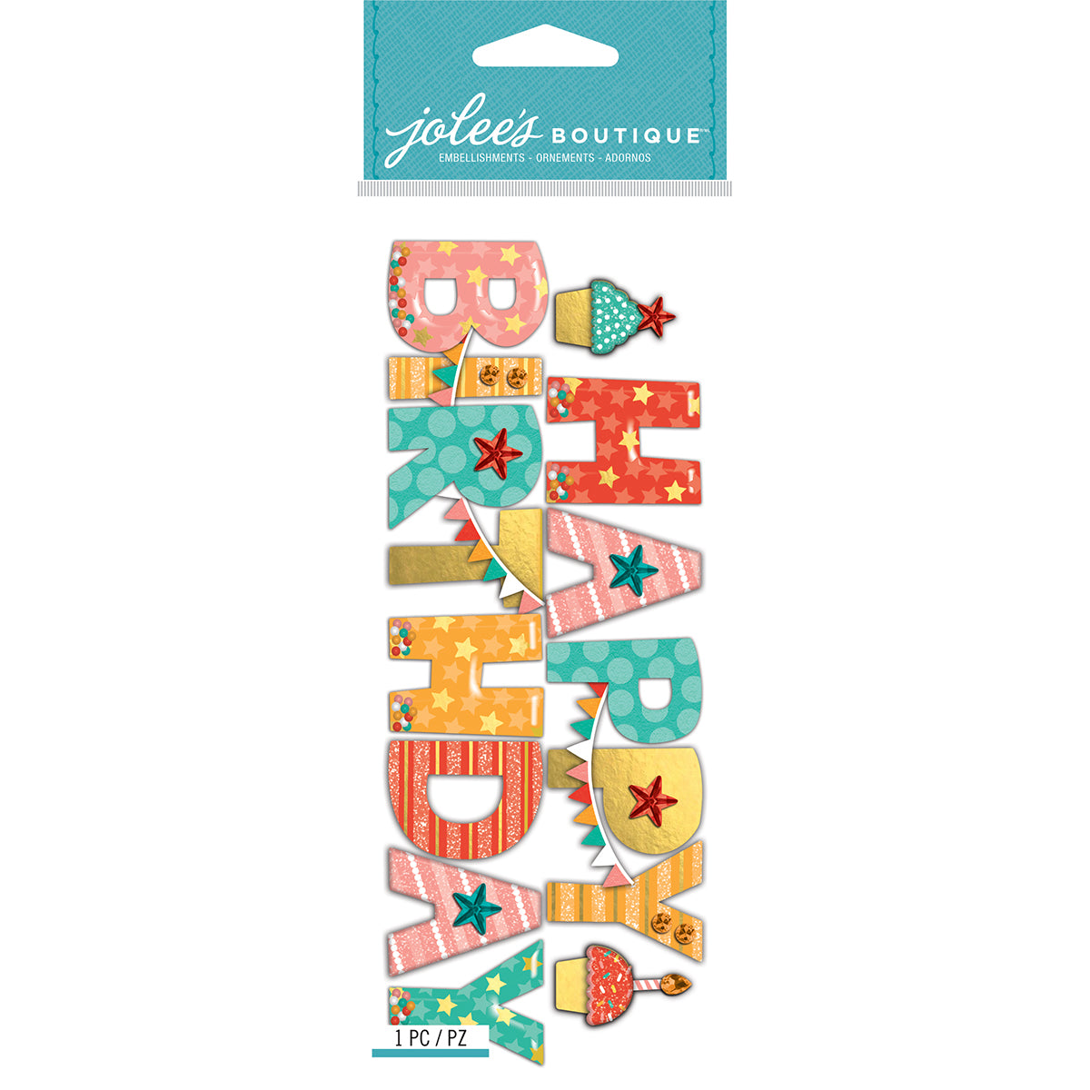 Jolee's Boutique Dimensional Stickers-Happy Birthday