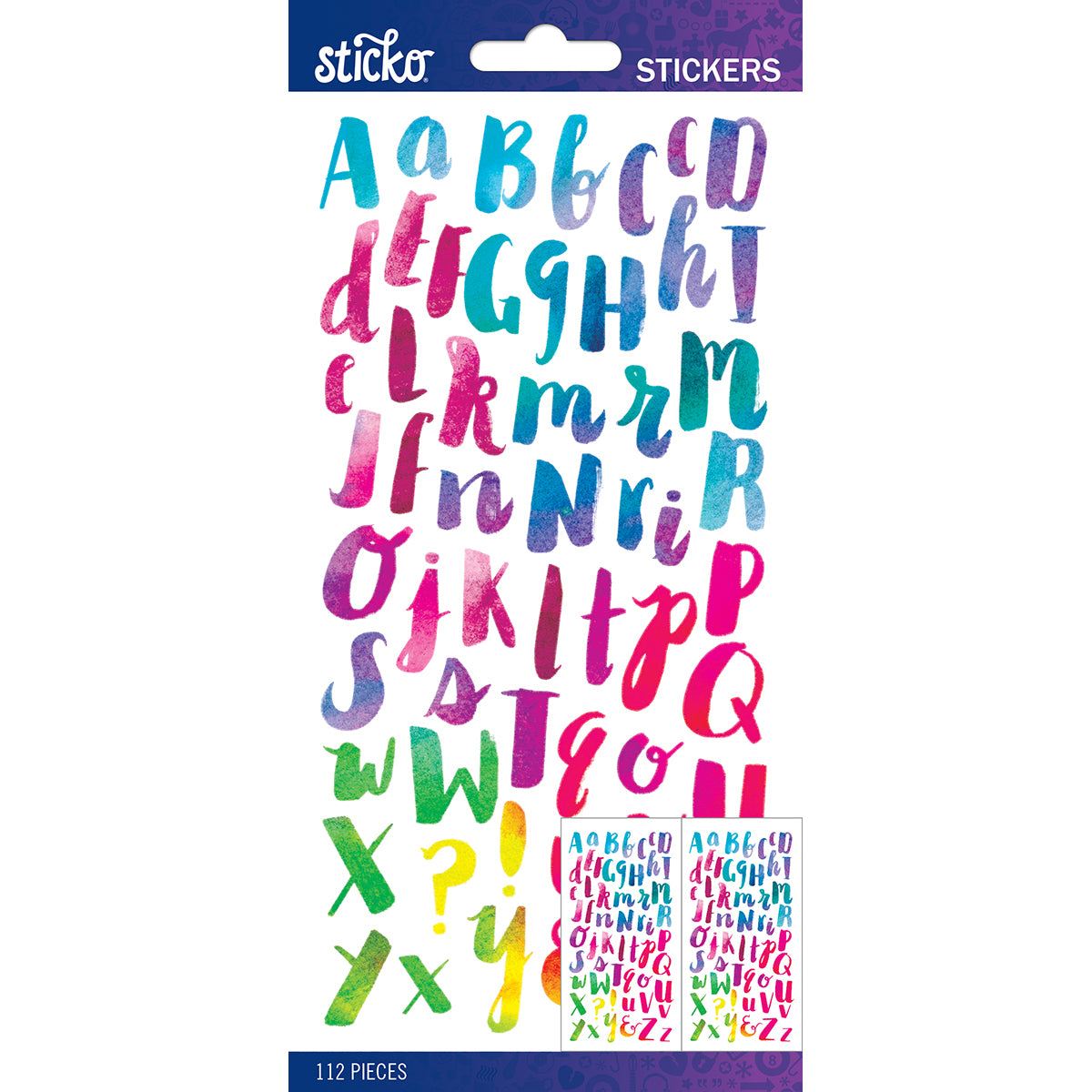 Sticko Alphabet Stickers-Watercolor Small