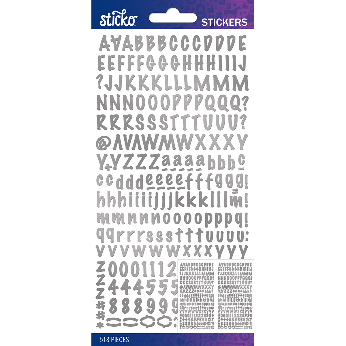 Sticko Alphabet Stickers-Silver Foil Marker Small – American Crafts