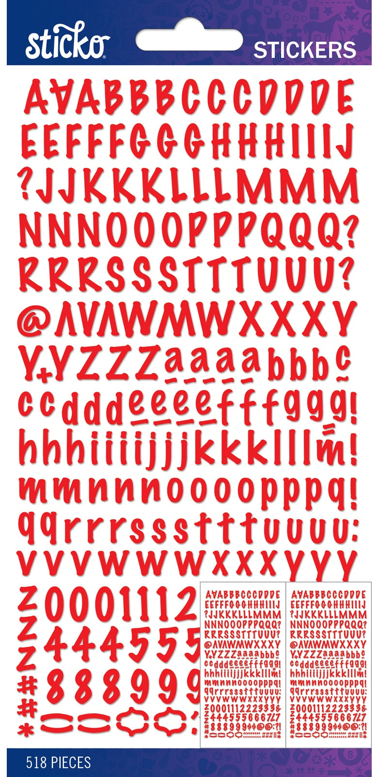 Sticko Alphabet Stickers-Red Marker Small