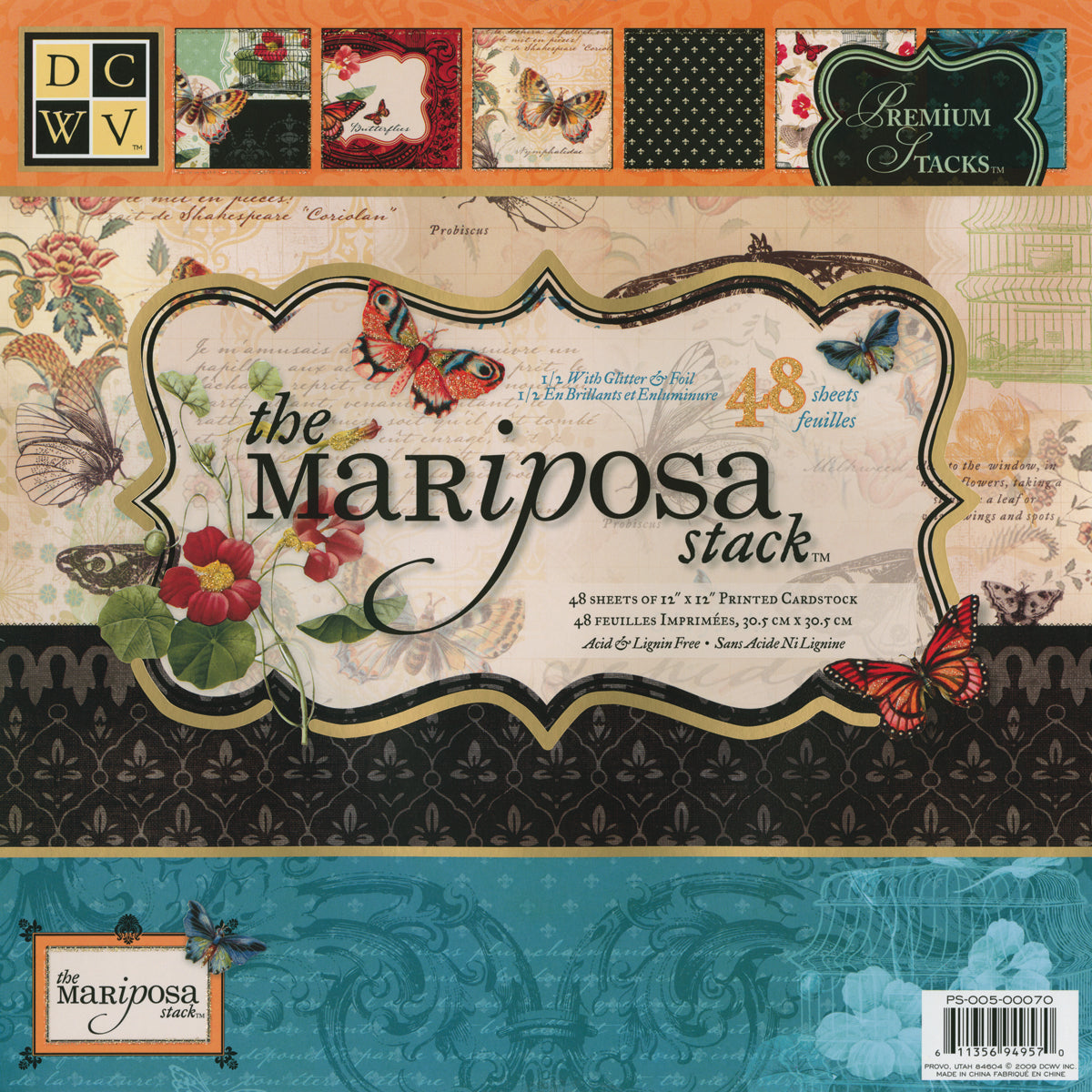 DCWV 12x12" Cardstock Stack - Mariposa