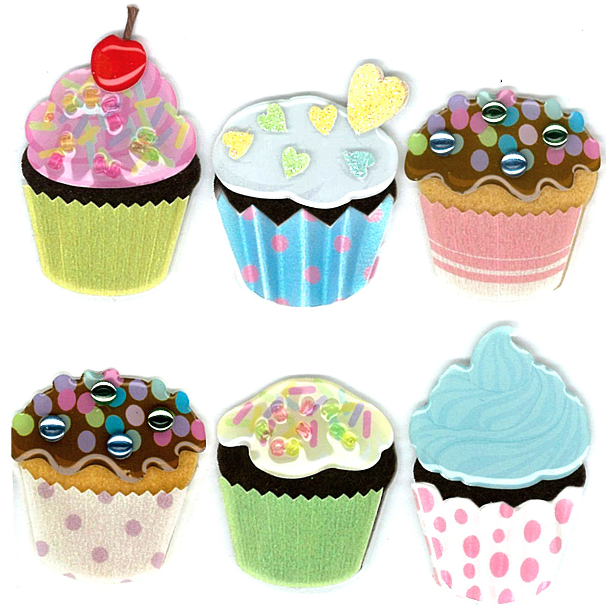 Jolee's Boutique Dimensional Stickers-Vellum Cupcakes