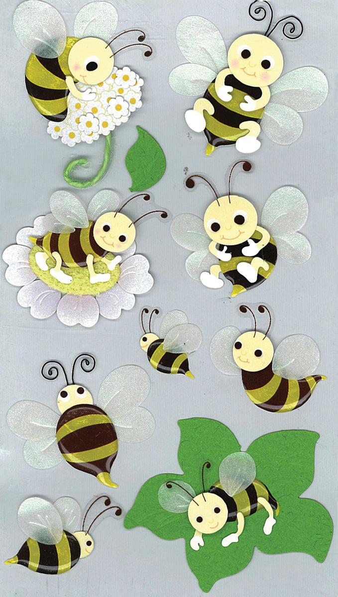 Jolee's Le Grande Dimensional Stickers-Bumblebees