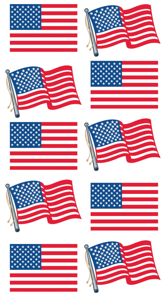 Sticko Stickers - Metallic Waving Flags, 10pcs