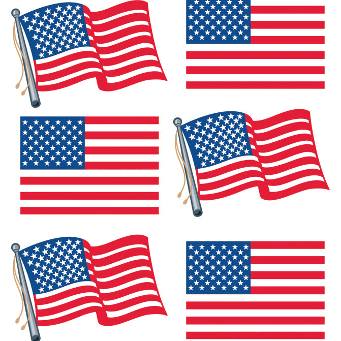 Sticko Stickers - Metallic Waving Flags, 10pcs