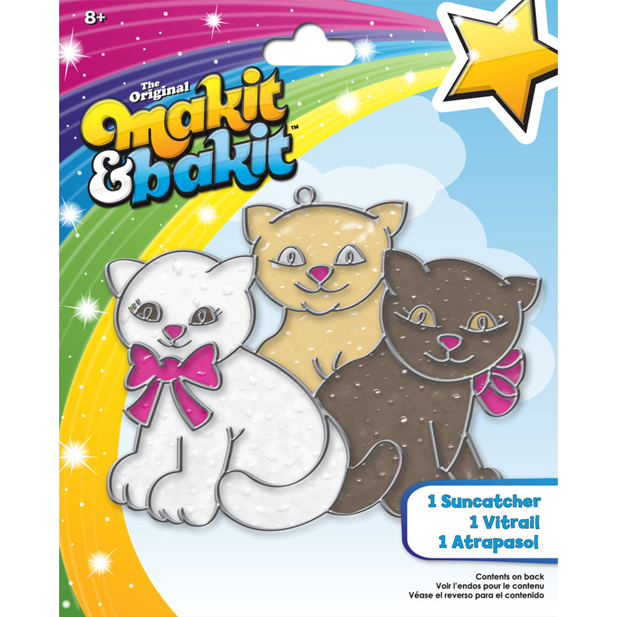 Colorbok Makit & Bakit Glittering Suncatcher Kit-Kittens