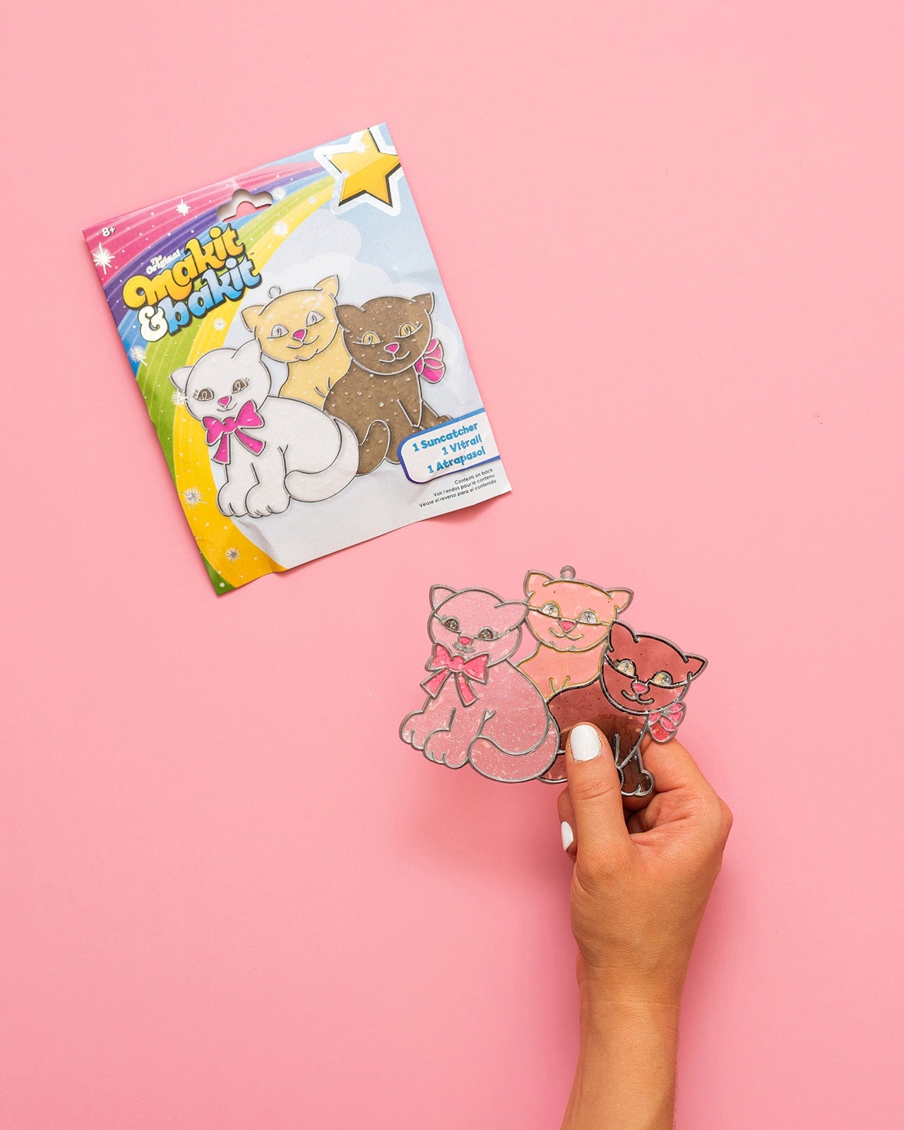 Colorbok Makit & Bakit Glittering Suncatcher Kit-Kittens