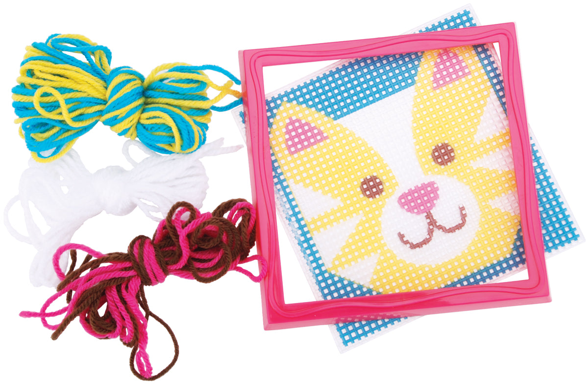 Sew Cute! Cat Needlepoint Kit-6"X6" Stitched In Yarn