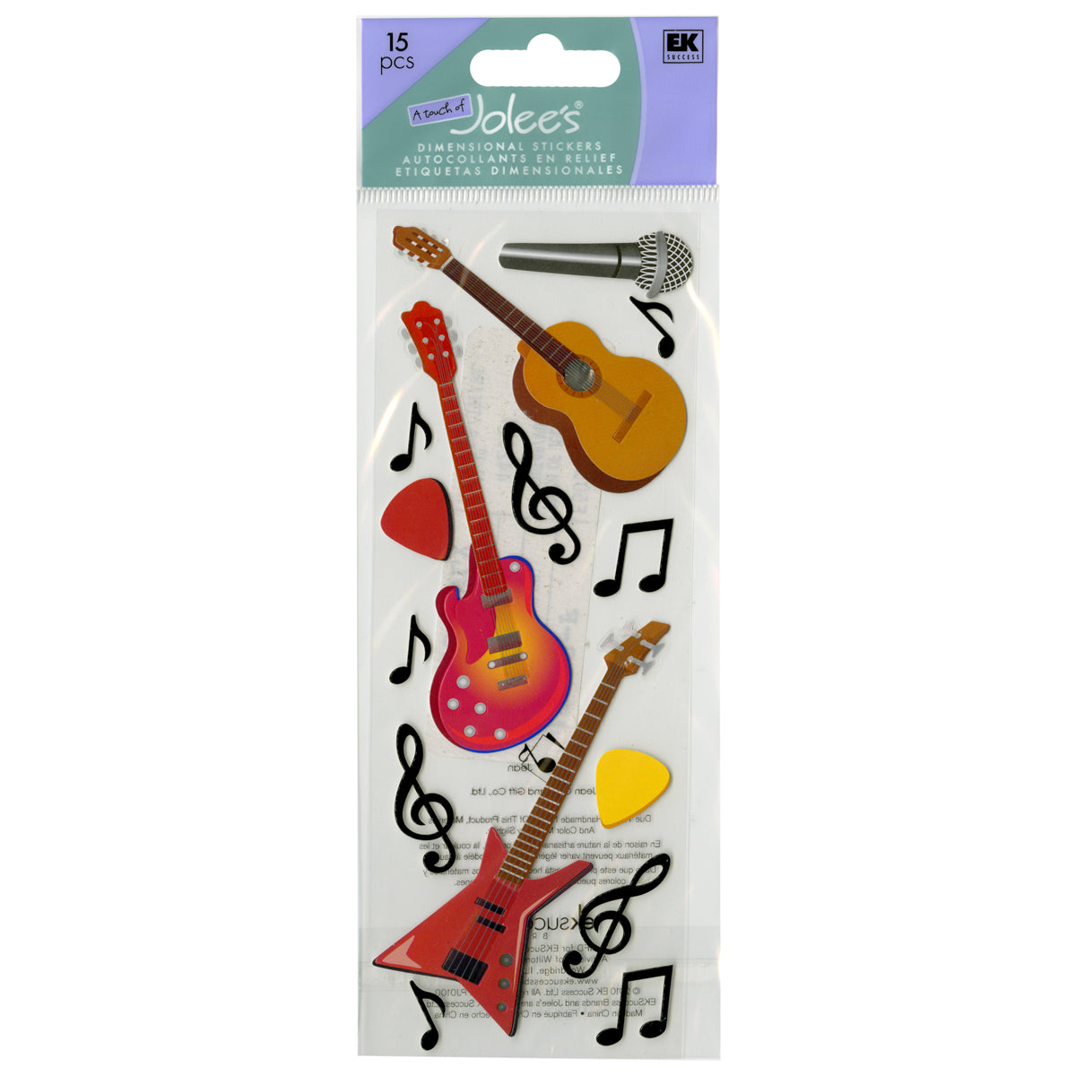 Touch Of Jolee's Dimensional Stickers-Guitars & Music Notes
